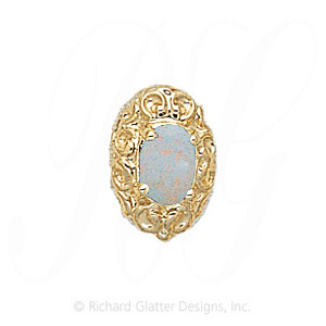GS148 OP - 14 Karat Gold Opal Slide 
